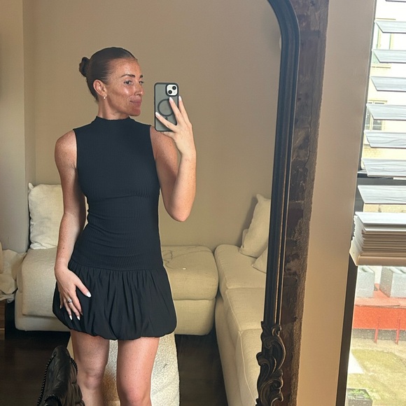 Zara ribbed balloon dress LBD - Picture 2 of 2